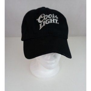 Coors Light Black With White Embroidery Truckers Snapback Baseball Cap